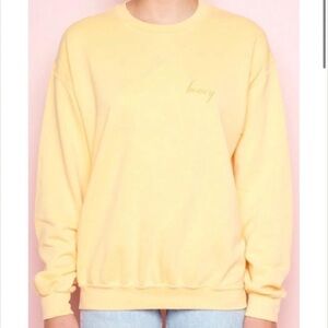 BRANDY MELVILLE yellow honey crew sweatshirt